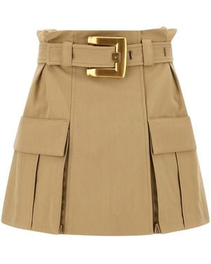 Balmain High Waist Skirt - Natural