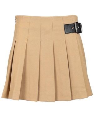 DUNST Pleated Mini Skirt Skirts - Natural