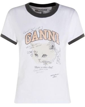 Ganni T-Shirts And Polos Light And Natural - White