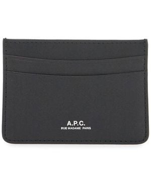 A.P.C. Leather Andre Cardholder - Black