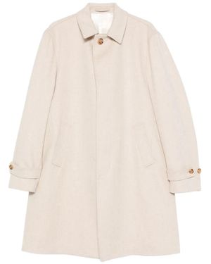 Lardini Loose-Fitting Virgin Wool Coat - Natural