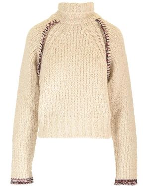 DURAZZI MILANO Chunky Knit Jumper Knitwear Beige - Natural