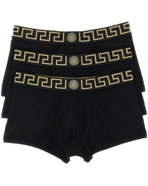 Versace Greca 3-Pack Boxer Set - Black