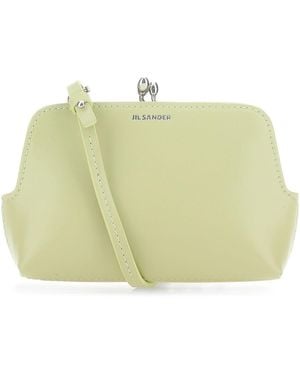 Jil Sander Pastel Leather Micro Goji Crossbody Bag - Yellow
