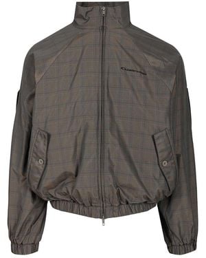Balenciaga Prince Of Wales Windbreaker Giacche-Uomo - Grigio