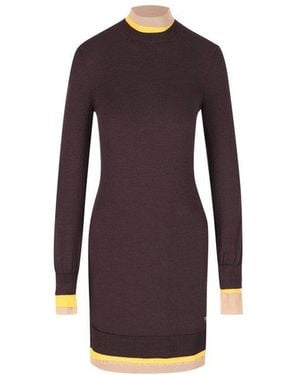 Fendi Plum Wool Blend Dress - Purple