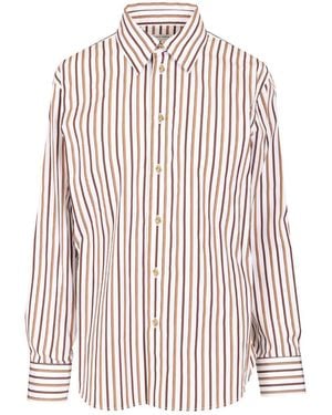 Bottega Veneta Striped Cotton Poplin Shirt Shirts Multicolour - Pink