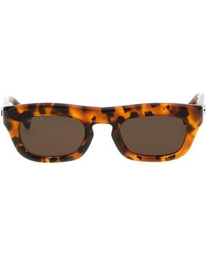 Gucci Rectangular Occhiali Da Sole Marrone-Uomo - Arancione