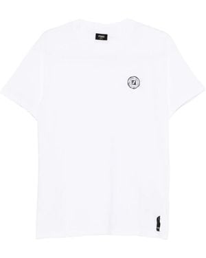 Fendi 'Ff Postcards' Embroidery T-Shirt in Blue for Men