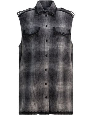 Golden Goose Wool-Blend Chemisier Dress Abiti-Donna - Nero