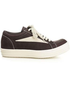 Rick Owens Vintage Leather Trainers Brown - White
