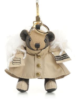 Burberry Thomas Bear Charm Keyrings - Natural