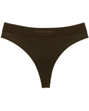 Tom Ford Slip With Logoed Elastic Band - Natural