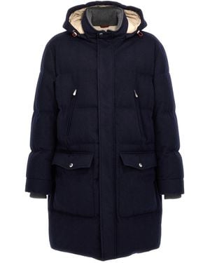 Brunello Cucinelli Dark Wool Down Jacket - Blue