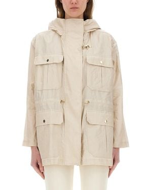 Fay Linen And Cotton Canvas Parka - Natural