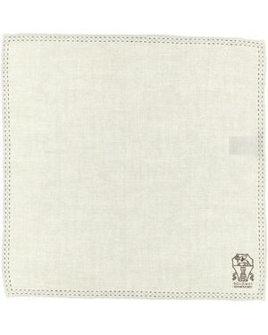 Brunello Cucinelli Logo Pocket Clutch Bag Scarves And Foulards - Natural