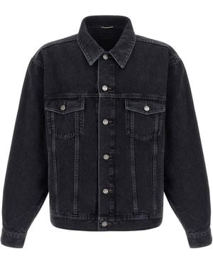 Saint Laurent Trucker Puffer Jackets Black - Blue