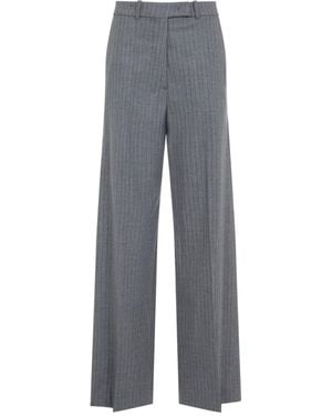 Frankie Shop Brickell Striped And Wool Trousers - Grey