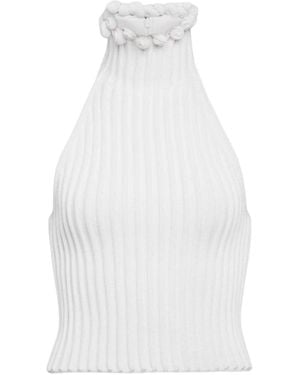 Alaïa Viscose Halter Top - White