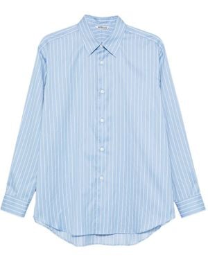 AURALEE Cotton And Silk Shirt-Uomo - Blu