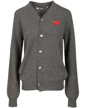 COMME DES GARÇONS PLAY Wool Cardigan Knitwear - Gray