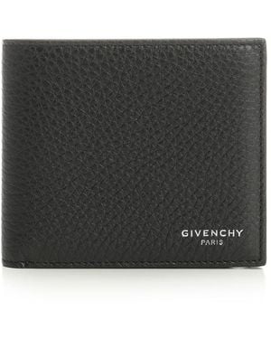 Givenchy Bifold Wallet In Grained Calfskin Wallets Black