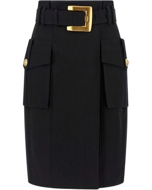 Balmain Wrap Skirt - Black