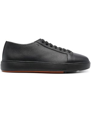 Santoni Leather Sneakers - Black