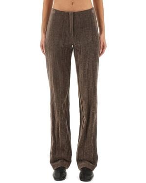 Alysi Velvet "crinkle" Slim Pants - Brown