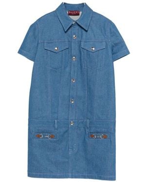 Gucci Denim Mini Dress - Blue