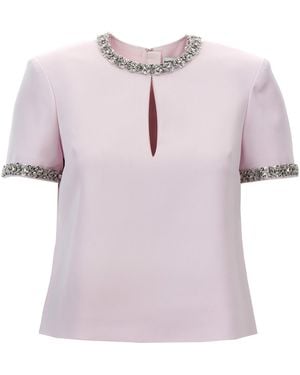 Self-Portrait ' Satin Embellished' Top - Pink