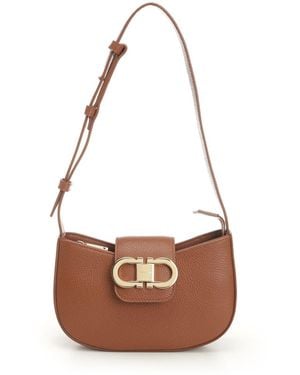 Ferragamo Double Gancini Small Leather Goods - White