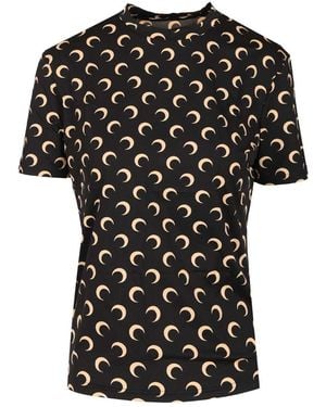 Marine Serre Moon Short-Sleeved Shirt Tops - Black