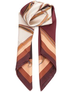 Longchamp Soie - Carré De Soie 90x90 Scarves And Foulards Red - White