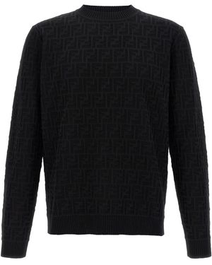 Fendi Ff Jacquard Jumper Jumpers And Cardigans - Black