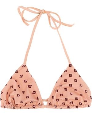 Fendi Micro Patchwork Bikini Top Beachwear Pink