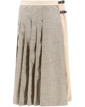 DURAZZI MILANO Bi-Color Kilt - Natural