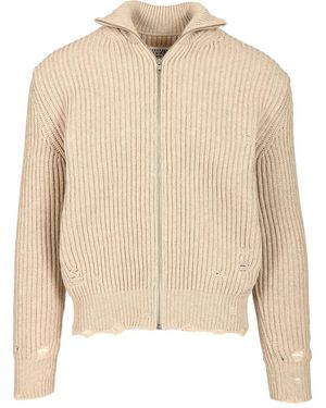 MM6 by Maison Martin Margiela Wool Blend Knitted Jacket Jackets - Natural