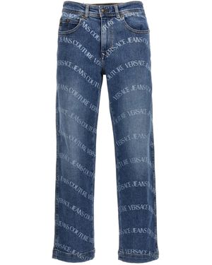 Versace Jeans Couture Logo Print Jeans - Blue