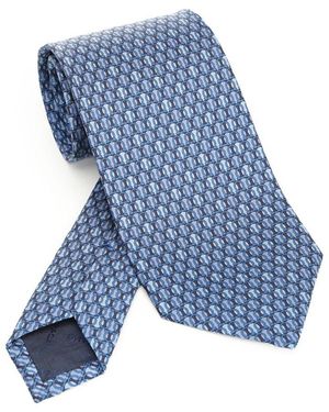 Ferragamo Monogram Ties And Bow Ties Blue