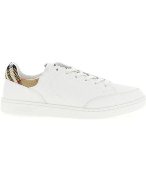 Burberry Leather Sneakers-Donna - Bianco