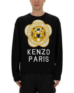 KENZO Jersey With Logo - Black
