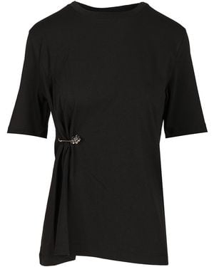 KENZO T-Shirt With "Boke" Brooch - Black