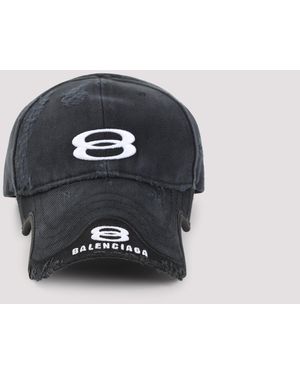 Balenciaga And Double Unity Cotton Hat-Uomo - Blu
