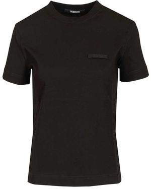 Jacquemus Le Tshirt Gros Grain Mc T-shirt Black