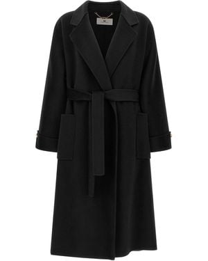 Elisabetta Franchi Dressing Gown Coat Coats And Trench Coats Black