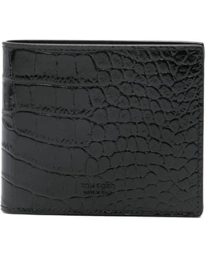 Tom Ford Crocodile-Embossed Leather Wallet - Black