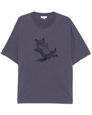 Maison Kitsuné T Shirt Cotone-Uomo - Blu