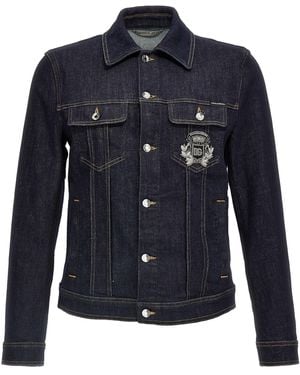 Dolce & Gabbana Logo Denim Jacket Casual Jackets, Parka - Blue