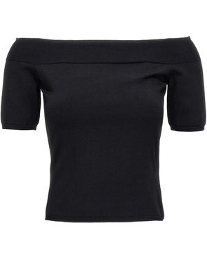 McQueen Off-Shoulder Top Top Nero